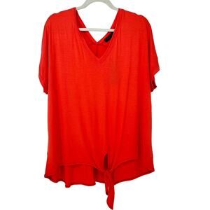 Laila Jayde Red Short Sleeve V-neck Tops NWT Size Large